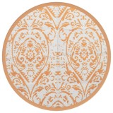 Cumpara ieftin Covor de exterior, ARAKIL portocaliu si alb, &Oslash;160 cm, PP