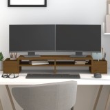 Gossi suport pentru monitor, maro miere 100x27,5x15 cm lemn masiv pin