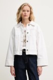 Mos Mosh jachetă de bumbac culoarea alb, de tranzitie, oversize, 168190