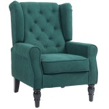 HOMCOM Scaun Accent Clasic cu Picioare de Lemn, Verde &icirc;nchis | Aosom Romania