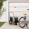 Remorcă Bicicletă Animale de Companie vidaXL, Gri/Negru, Oxford/Fier, 125x63x66cm, Max 45kg, Transport C&acirc;ini &amp; Accesorii