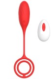 Ou Vibrator Elia Love Egg, 10 Moduri Vibratii, Remote Control, Silicon, USB, Rosu, 21.4 cm, Mokko Toys, Velvet Obsession