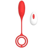 Ou Vibrator Elia Love Egg, 10 Moduri Vibratii, Remote Control, Silicon, USB, Rosu, 21.4 cm, Mokko Toys, Velvet Obsession
