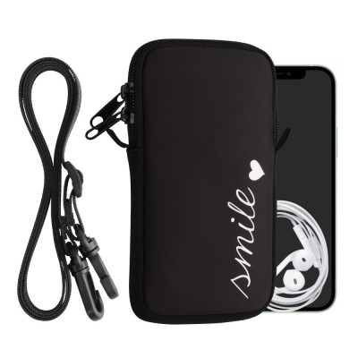 Husa Universala Kwmobile pentru telefon, Marime L - 6.5 inch, Negru/Alb, Neopren, KWM000016AJ020C foto