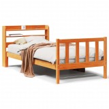 Cumpara ieftin Cadru de pat cu tablie, maro ceruit, 100x200 cm, lemn masiv pin