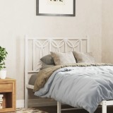 vidaXL Tăblie de pat metalică, alb, 80 cm