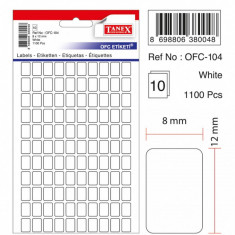 Etichete Autoadezive Albe, 8 X 12 Mm, 1100 Buc/set, Tanex