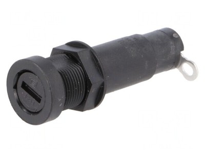 Clemă Siguranțe Cilindrice 6,3x32mm 10A Panou Neagră foto