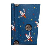 Rola autocolant cu model Rachete si Spatiu, 150x45 cm, PVC, ATU-084474, Oem