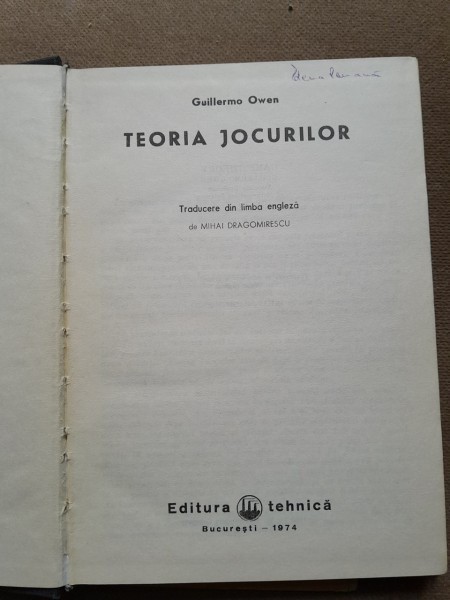 Guillermo Owen - Teoria jocurilor
