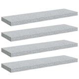 Cumpara ieftin Rafturi de perete suspendate,4 buc,gri beton,80x23,5x3,8 cm,MDF