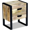 VidaXL Masă laterală cu 2 sertare din lemn solid de mango, 43x33x51 cm 243298