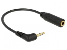 Cablu stereo jack 2.5mm 3 pini la jack 3.5mm 3 pini, unghi t-m Delock foto