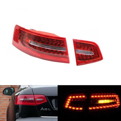 Set Lampi Stop Spate Stanga Exterioara + Interioara Am Audi A6 C6 2008-2011 Sedan 4F5945095J + 4F5945093E Led foto