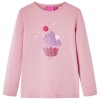 Tricou de copii cu m&acirc;neci lungi, roz deschis, 92 14054, vidaXL
