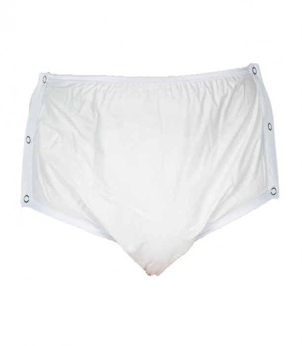Chilot incontinenta nivel 4/5, Suprima, Unisex, PVC/Poliester, Alb, Mar 42, cu capse laterale