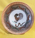 FARFURIE DECORATIVA DIN CERAMICA DE HOREZU-ARTIST COSTEL POPA-DIAMETRU 27 CENTIMETRI
