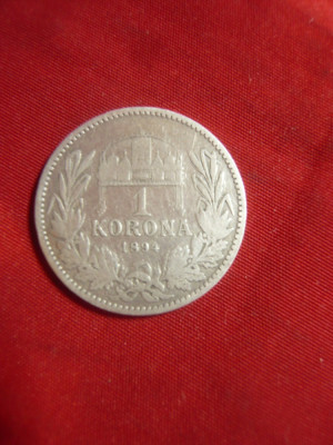 Moneda 1 Koroana 1894 Franz Josef Ungaria,argint ,cal. Buna foto