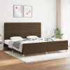 VidaXL Cadru de pat fără saltea, maro &icirc;nchis, 200x200 cm, textil 3125165