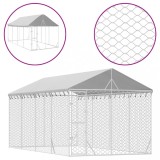 Cumpara ieftin Padoc de exterior cu acoperis argintiu 3x6x2,5m otel galvanizat