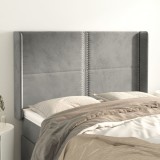 VidaXL Tăblie de pat cu aripioare gri deschis 147x16x118/128cm catifea 3119488