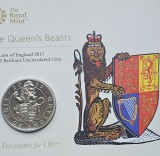 5 pounds 2017 Marea Britanie, Lion of England, Brilliant uncirculated, Royal Mint Pack, km#1460, Europa
