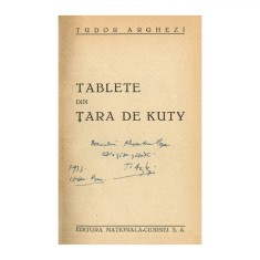 Tudor Arghezi, Tablete din Țara de Kuti, cu dedicație