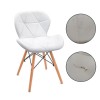 Scaun bucatarie, cadru lemn natur, design scandinav, alb, RESIGILAT