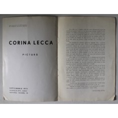 CORINA LECCA , PICTURA , CATALOG DE EXPOZITIE , 1971