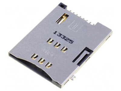 Conector pentru Carduri SIM Aurit SMT Push-Push 0.5A foto