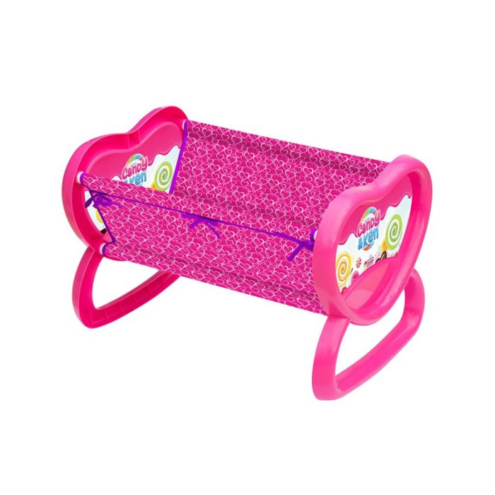Pat pentru papusi, DEDE, Plastic, 48 cm, 56x37x38 cm, 3+ ani, Roz