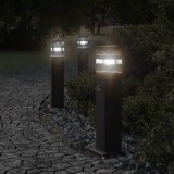 vidaXL Lampă exterioară de podea cu senzor, negru, 50 cm, aluminiu