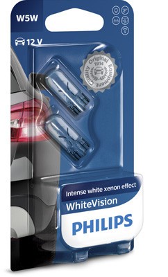 SET 2 BECURI FARA SOCLU W5W 12V WHITE VISION PHILIPS foto