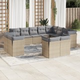 Gossi set canapele de gradina cu perne, 12 piese, bej, poliratan