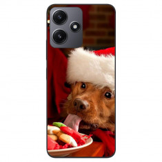 Husa compatibila cu Xiaomi Redmi 12 5G Silicon Gel Tpu Model Craciun Dog Eating Cookies