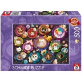 Puzzle 500 piese, Pisici de arta a cafelei, Schimdt