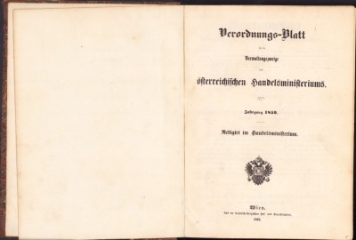 HST C6057 Verordnungsblatt... des &amp;Ouml;sterreichischen Handelsministeriums 1859 foto