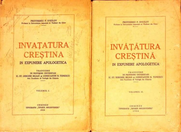 INVATATURA CRESTINA IN EXPUNERE APOLOGETICA VOL.1-2-PROTOIEREU P. SVETLOV-263853