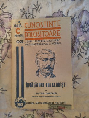 Invatatori folkloristi-Artur Gorovei foto