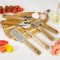 Set 5 ustensile pentru bucatarie, inox si lemn, Kassel