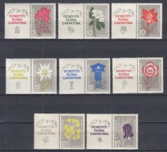 ROMANIA 1957 LP 432 a FLORA CARPATINA SERIA CU VINIETE MNH