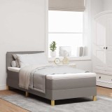 Cumpara ieftin Pat boxspring cu saltea Gri taupe 90 x 190 cm țesătură