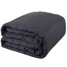 Patura ponderata, greutate 6 kg, husa transport cu fermoar si maner, bumbac, 1,5x2 m, gri foto