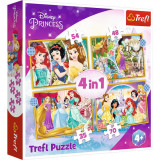 Cumpara ieftin Puzzle Trefl 4 in 1 Disney Princess - Ziua Fericita