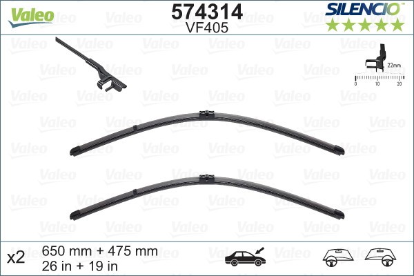 VALEO 574314 SILENCIO FLAT BLADE SET lamela stergator