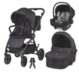 Carucior modular 2in1 Coccolle Serry Jet black+ Scoica auto iSize Coccolle Knox Greystone FitLine Training