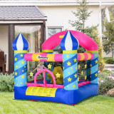 Outsunny Castel Gonflabil Gigant pentru Copii cu Gonflator, Multicolor