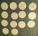 Cumpara ieftin Marea Britanie lot 14 monede six pence Argint 1920-1936