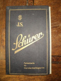 Caiet Mostre Fir Bumbac J.S. Schurer, Interbelic, Carte Veche - Colectie Textile
