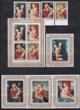 Penrhyn 1984 - Crăciun - Picturi de Raphael, Bellini, Lorenzo di Credi, Palma the Older, Serie + Bloc + 4 Colite, SET COMPLET, MNH